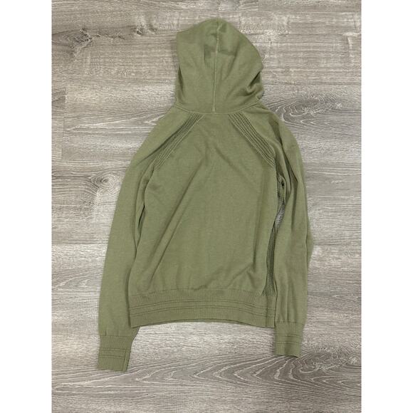 ATHLETA Evergreen Sweater Hoodie XS Green Pocket Athleisure Loungewear - Picture 3 of 5